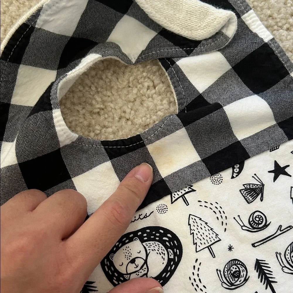Monochrome Baby Bib, Hat, and Booties Set